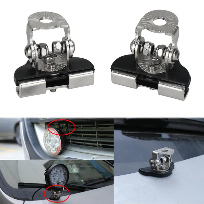 2PCS Pillar Hood Led Work Light Bar Mount Bracket Clamp Holder Offroad Universal