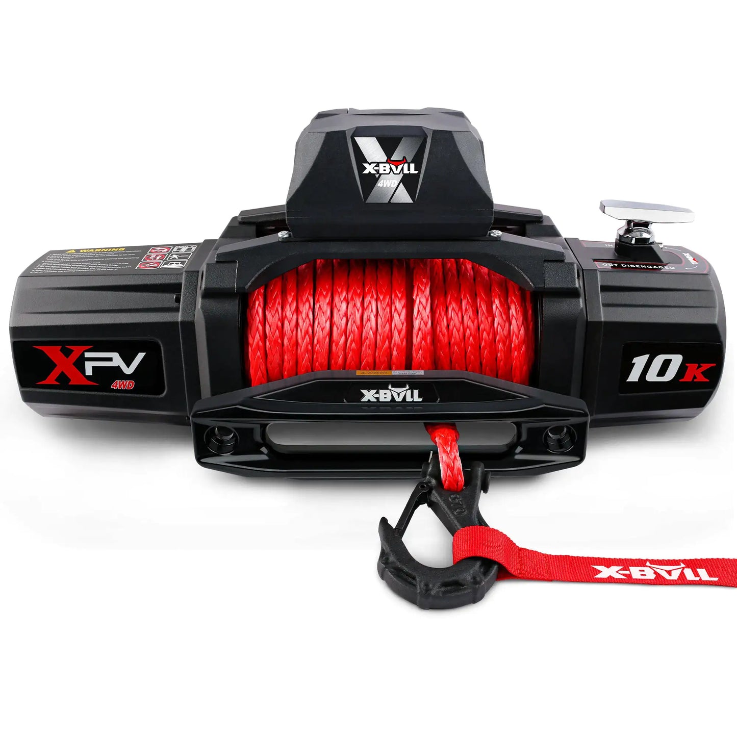 X-BULL Winch - 10000 Lbs BJ Load Capacity Electric Winch Kit - 12V Synthetic Rope Winch, Waterproof IP67 Electric Winch With Rope Fairlead With Wireless Handheld Remote Control And Wired Control Recov